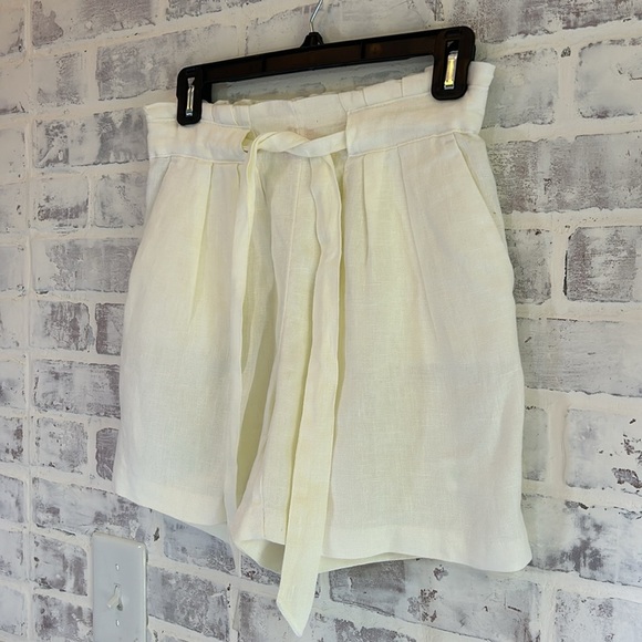 Lilly Pulitzer Women’s 100% Linen High Waist Ivory Shorts Pockets Beach Size XXS - Picture 2 of 8